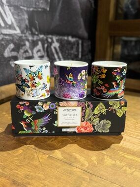 Johnny Was CALIFORNIA VOTIVE SET of 3 Designer Small-Batch Candles RARE NIB!
